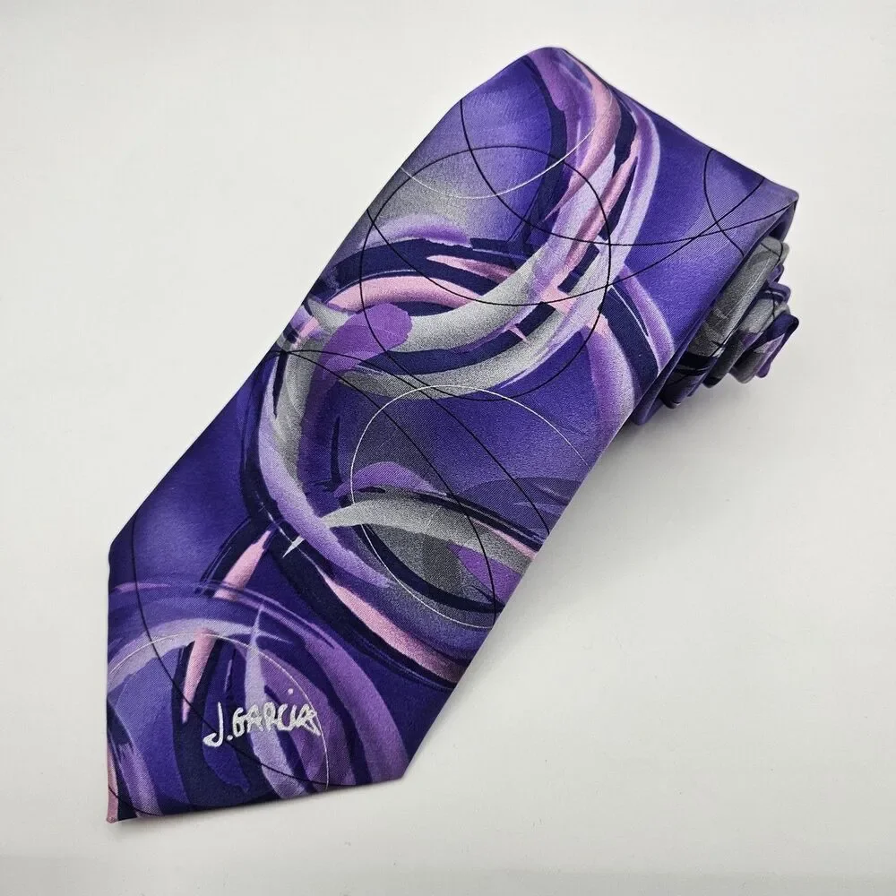 Jerry J. GARCIA‎ Clockworks Swirl Silk Tie Abstract Work Wedding Party 60.5x3.5